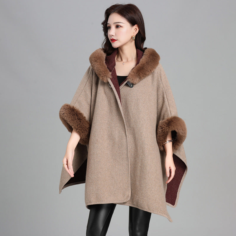 Mid-length Fur Coat Womens Knitted Cardigan