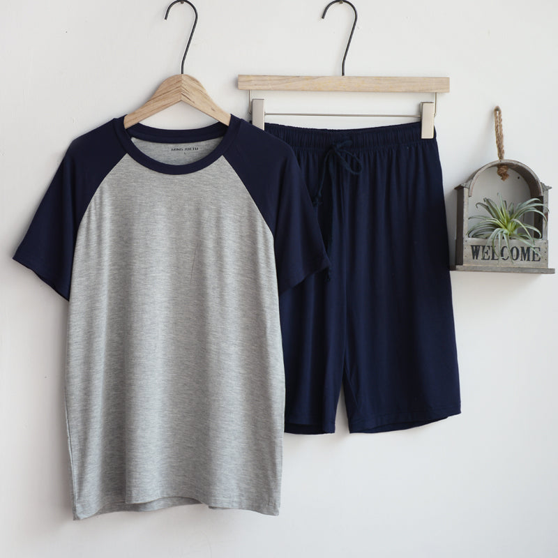 Modal Summer Pajamas Mens Thin Loose-fitting Set