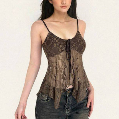 Womens Mesh Fitted Camisole Top