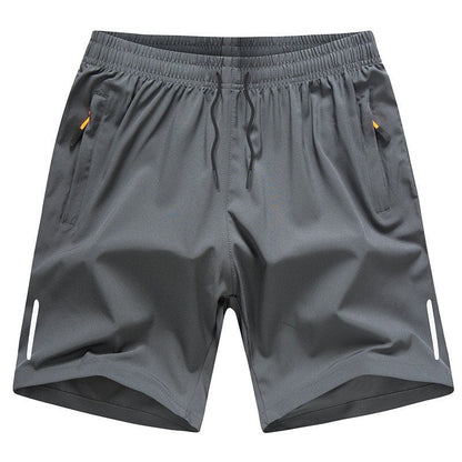 Men Ice Silk QuickDry 5 Inch Sports Casual Beach Shorts