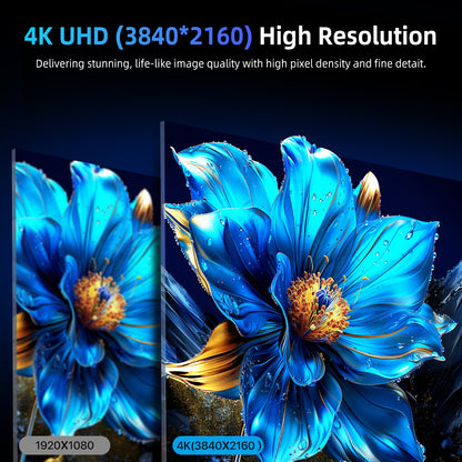 UPERFECT QLED 4K UHD Portable Monitor, 145 Percent SRGB, 500 Nits, 1500 To 1 Contrast, HDR FreeSync, 15.6 Inch Gaming Display, Type C HDMI, VESA And Smart Case.