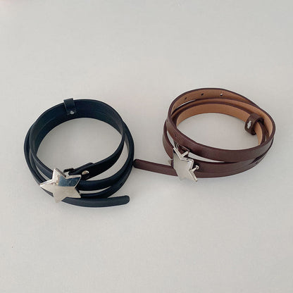 XINGX Retro Denim Skirted Leggings Belt