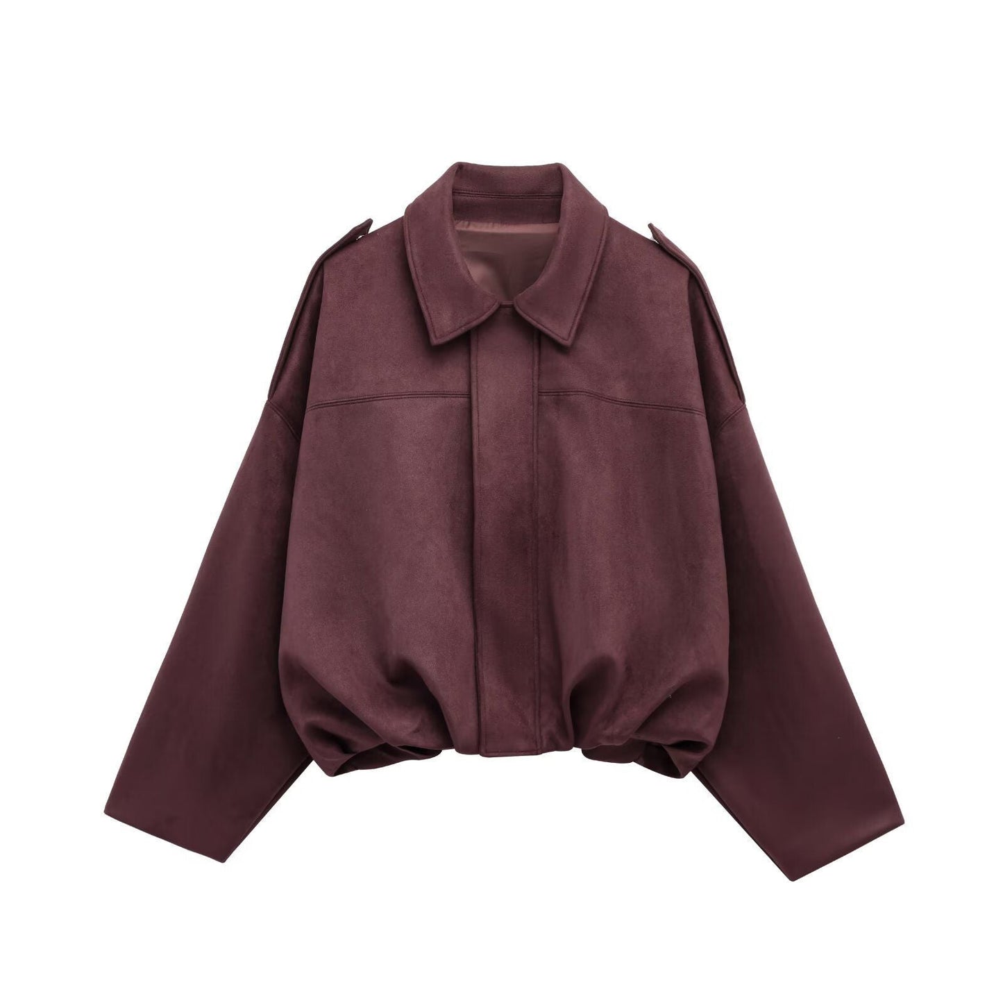 European And American Cross-Border Women's Clothing 2025 Early Spring New Fashion Suede Casual Style Versatile Casual Simple Aviator Jacket