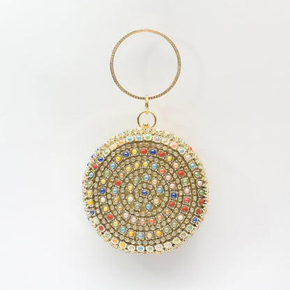 Colorful Beaded And Rhinestone Evening Clutch For Parties