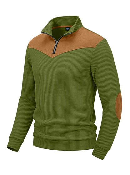 Mens Stand-Neck Hoodie Long-Sleeve Sweatshirt