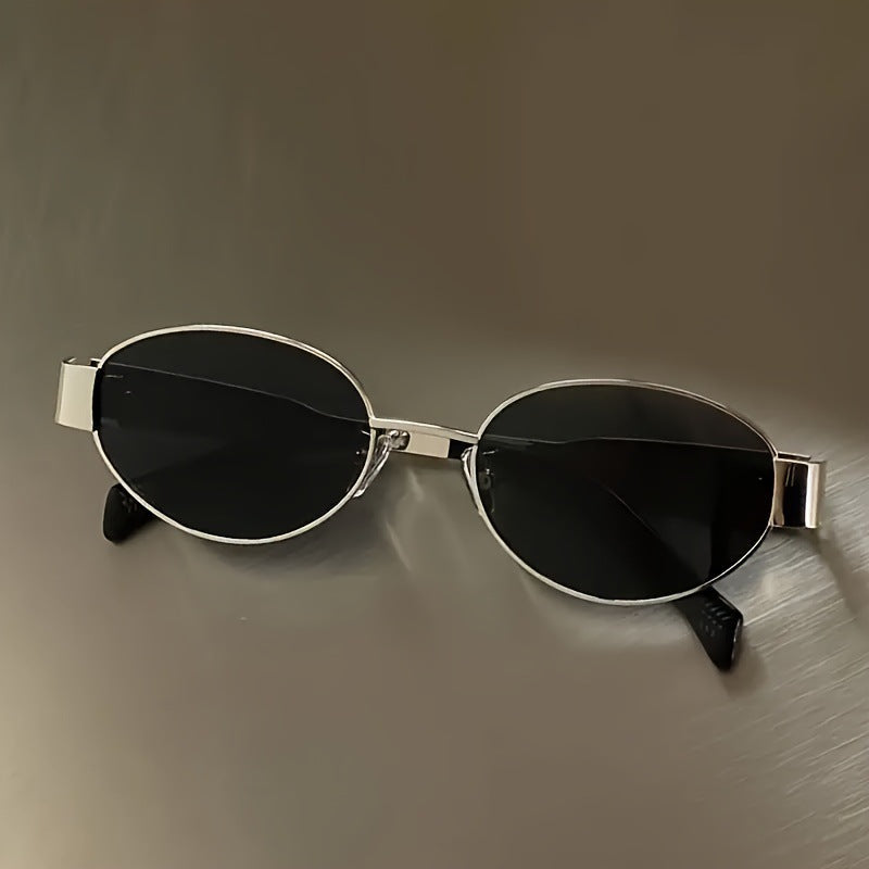 Vintage Oval Metal Sunglasses For Women
