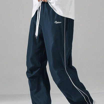 Mens Loose-Fit Straight-Leg Sports Casual Pants
