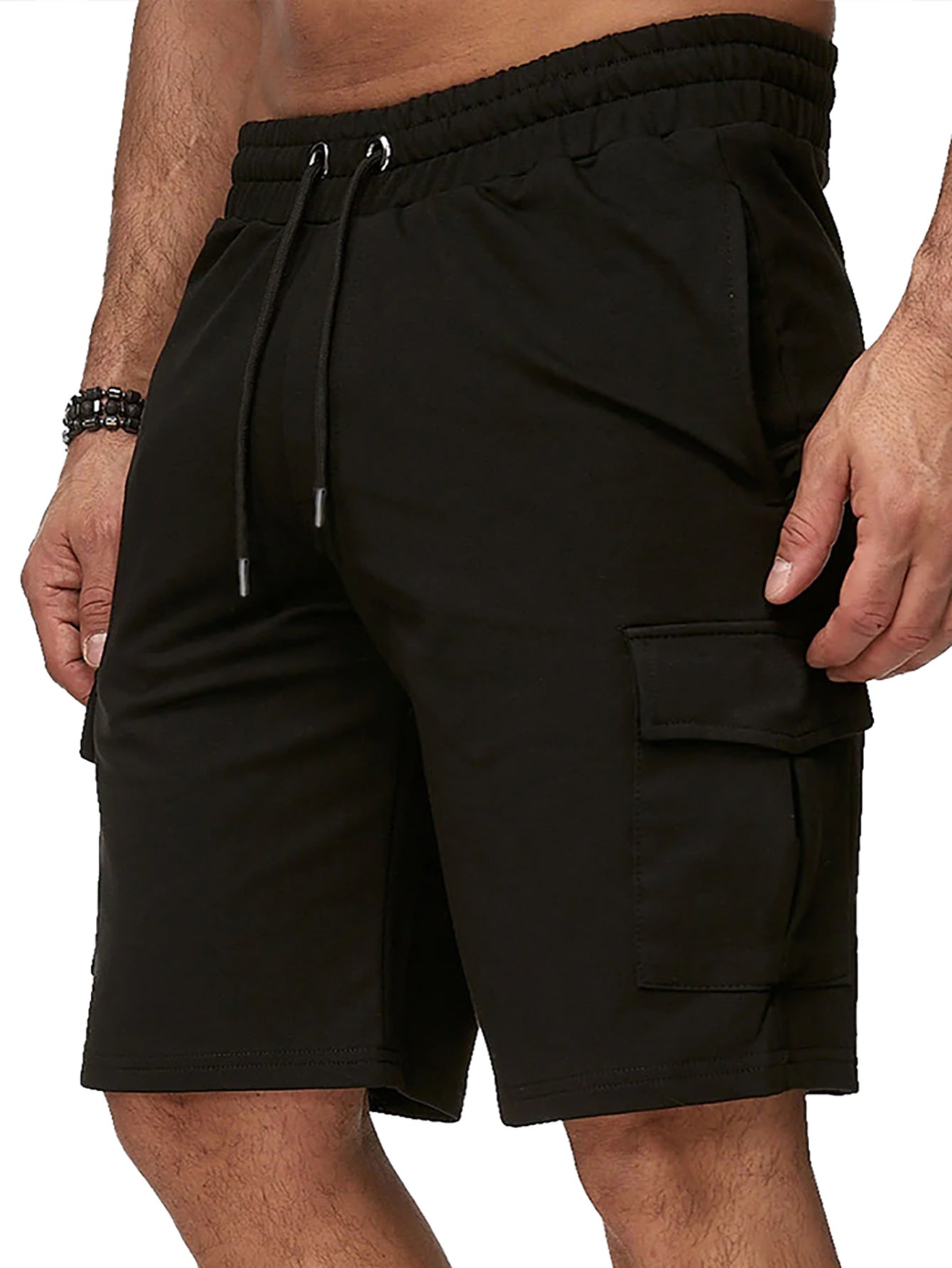 New Cross-border Plus Size Men's Short Sports Overalls Multi-pocket Shorts Fitness Pants Sports Casual Pants