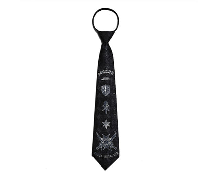 Original Design Royal Knight Non-Necktie Embroidered Twill Zipper Celebrity-Style Tie