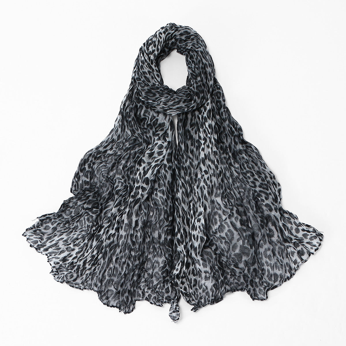 Twisted-pattern Cotton-linen Long Scarf Womens Outerwear Shawl