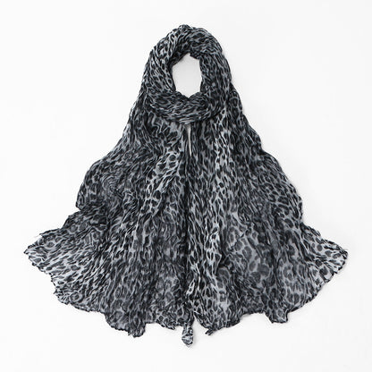 Twisted-pattern Cotton-linen Long Scarf Womens Outerwear Shawl