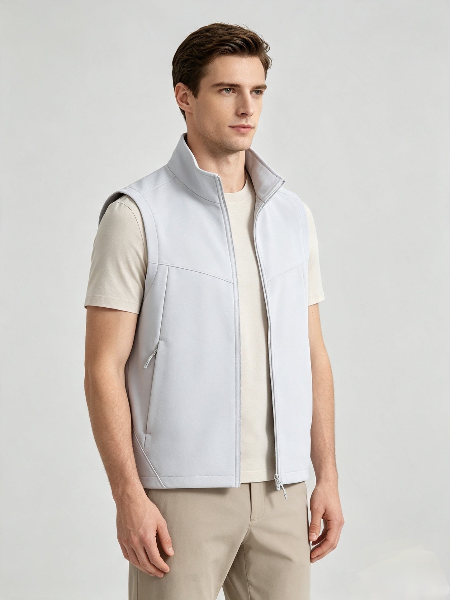 Men Women Couples Softshell Vest Stand Collar Zip Up Outdoor Sleeveless Jacket Windproof Water Resistant Fleece Lined Functional Gilet For Fall Winter Casual Hiking Travel
