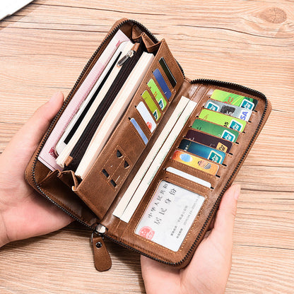 Multifunctional Men's Long Zip Wallet