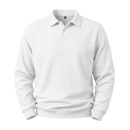 Mens Relaxed Fit Jacquard Textured Casual All Matching Long Sleeve Hoodie