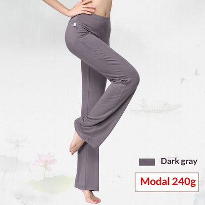Womens Solid-Color Modal Yoga Pants