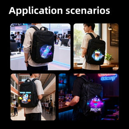Wiilala Cross-border 3D Holographic Backpack Mobile Outdoor Advertising Display Stereoscopic Projection 3D Holographic Backpack, Supports Content Replacement Via Mobile AppSupports 5V3A Power Bank