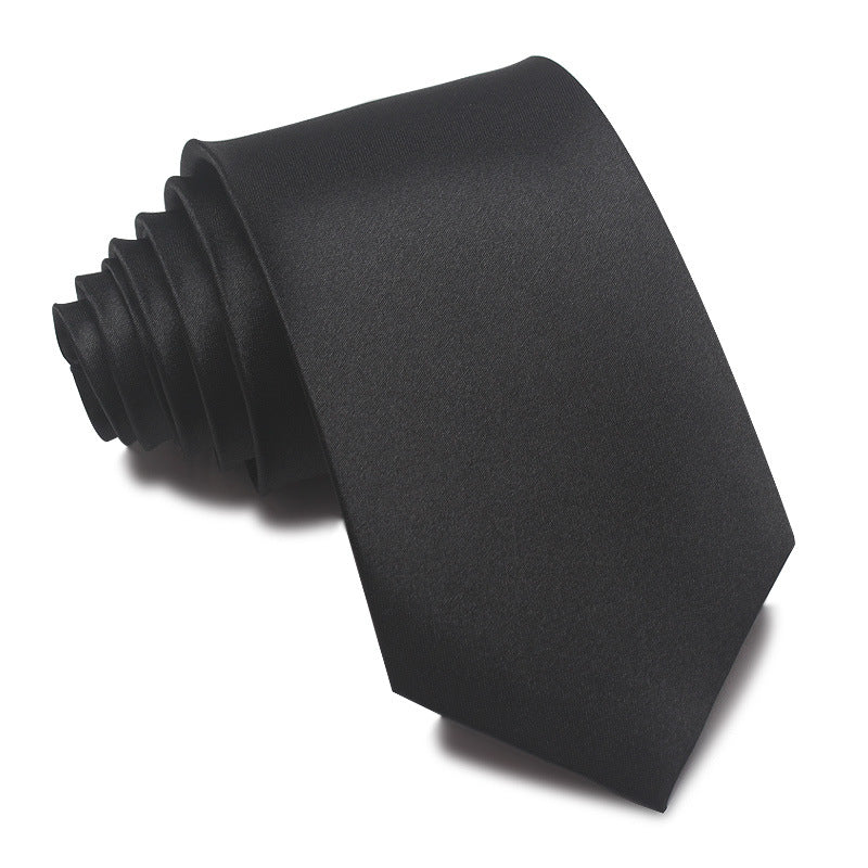 Mens 8cm Hand-Tied Tie Solid Color Tie Plain Color