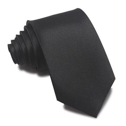 Mens 8cm Hand-Tied Tie Solid Color Tie Plain Color