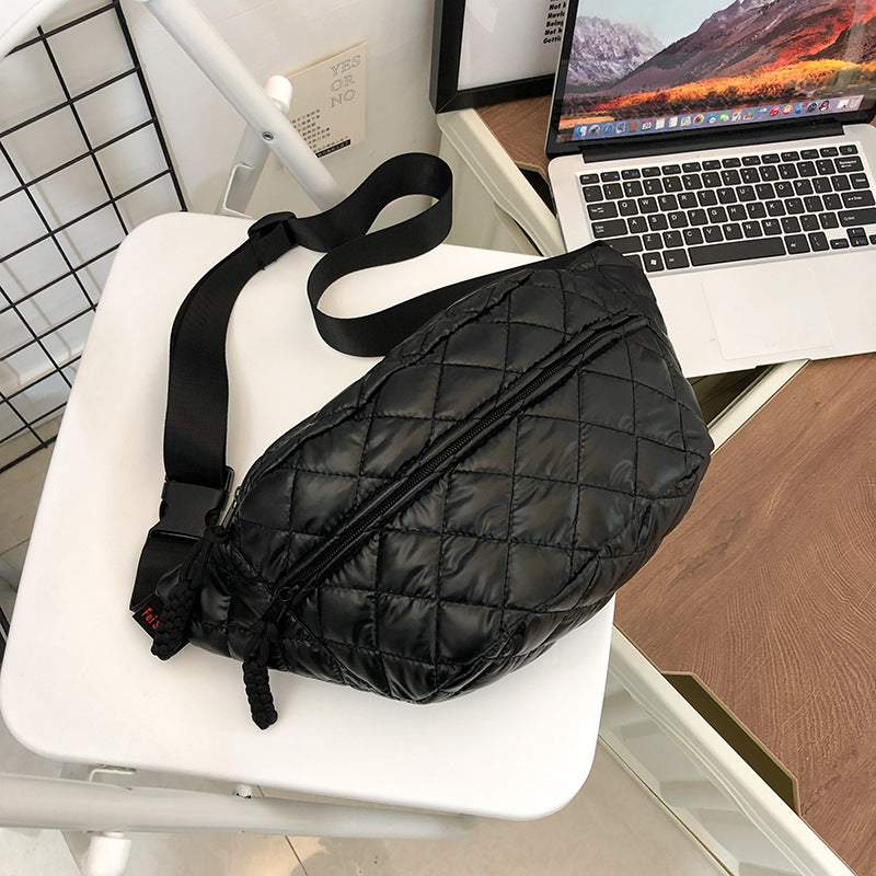 Womens Waist Large-Capacity Cotton Jacket-Style Crossbody Bag