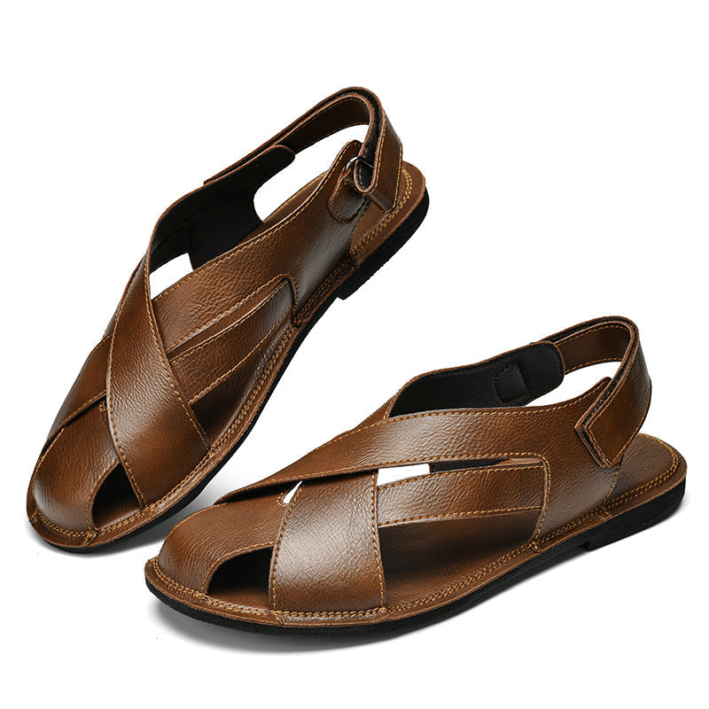 Summer New Style Genuine Leather Casual Beach Non-Slip Dual-Use Sandals