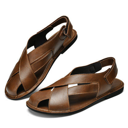 Summer New Style Genuine Leather Casual Beach Non-Slip Dual-Use Sandals