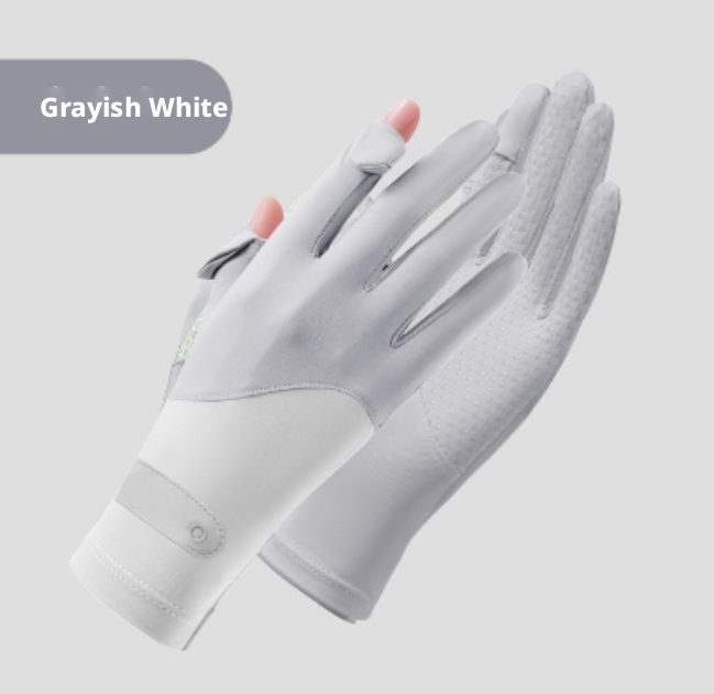 Ice silk sunscreen gloves-black and purple-1 pair