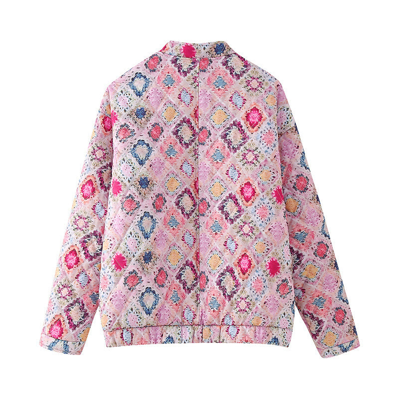 Women's Casual Crew-Neck Cotton Padded Jacket