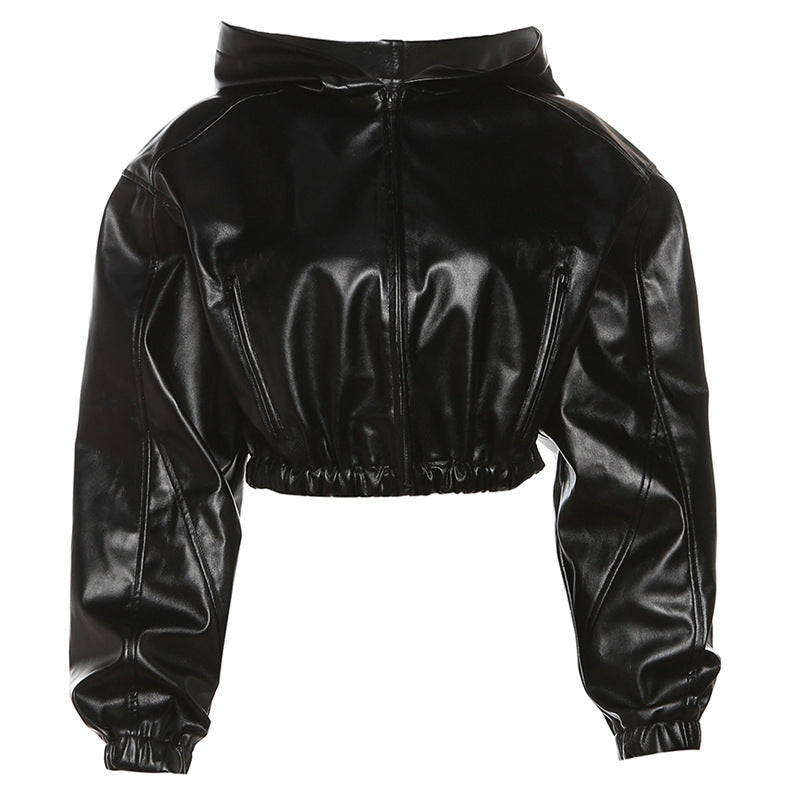 Women's Zipper Faux Leather Jacket