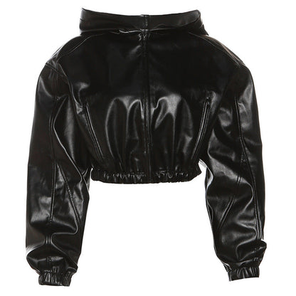 Women's Zipper Faux Leather Jacket