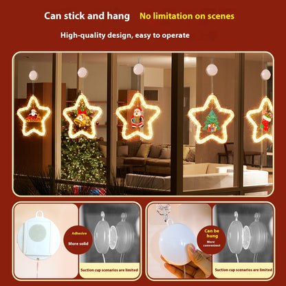 LED Christmas Star Pendant Window Door Decor