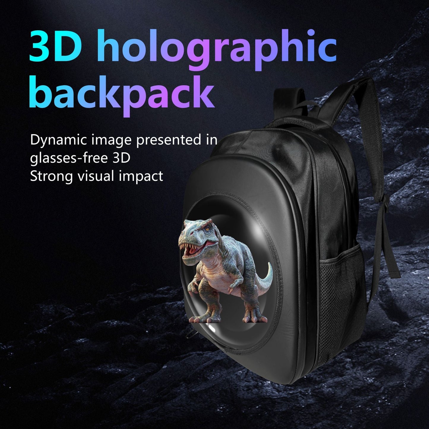Wiilala Cross-border 3D Holographic Backpack Mobile Outdoor Advertising Display Stereoscopic Projection 3D Holographic Backpack, Supports Content Replacement Via Mobile AppSupports 5V3A Power Bank