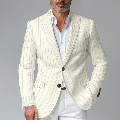 Single Row Two Button Plaid Blazer Men