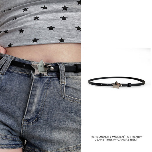 Black Subculture Five-pointed Star Belt