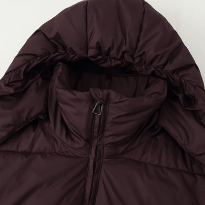 Simple Versatile Loose-fitting Padded Coat With A Hood