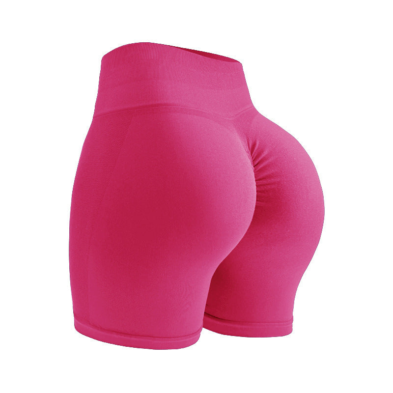 Nude Feeling Seamless High Rise Tight Gym Shorts Peach Hip Sculpting Three Length Yoga Running Workout Shorts For Women