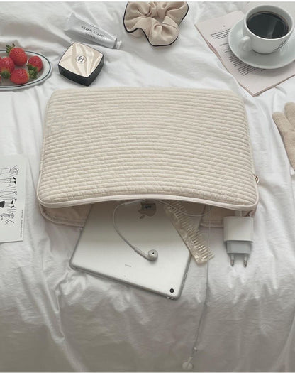 Hand-held Anti-seismic White Black Laptop Bag