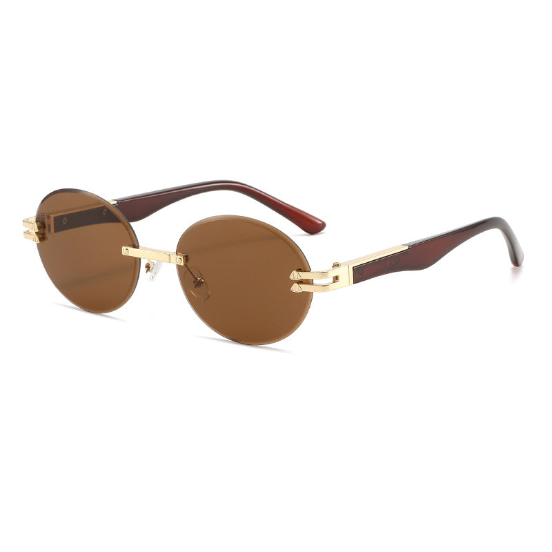 Fashionable Oval Frameless Y2K Sunglasses