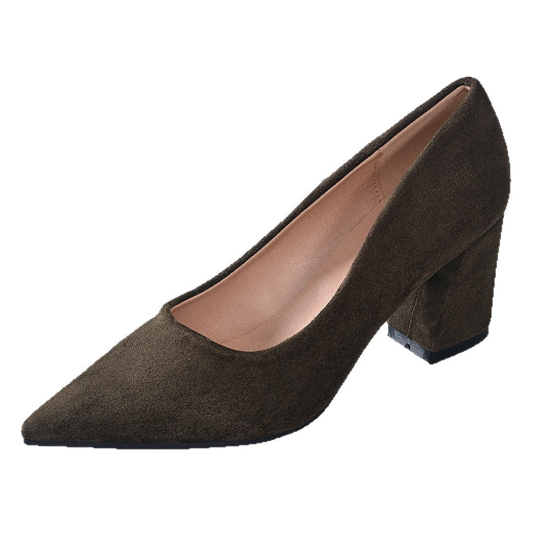 Womens Stylish Block-heeled Work Pumps