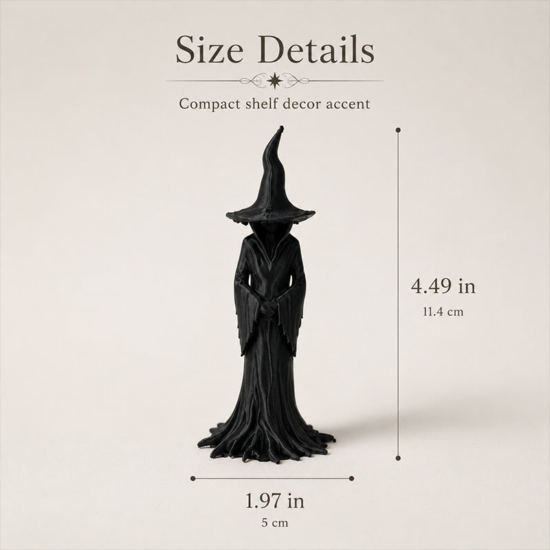 1PC Gothic Witch Figurine, 3D Printed Black Shelf Decor Statue For Desk, Shelf And Halloween Room Decor