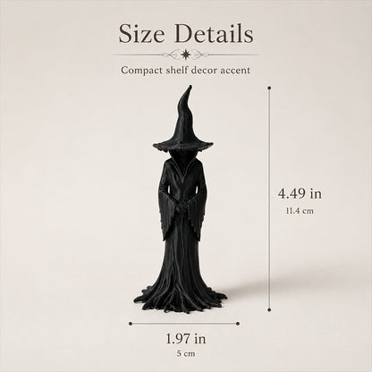 1PC Gothic Witch Figurine, 3D Printed Black Shelf Decor Statue For Desk, Shelf And Halloween Room Decor
