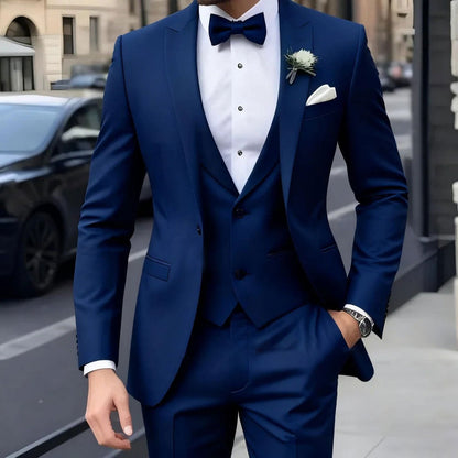 Mens Business Formal Wear Three-Piece Suit