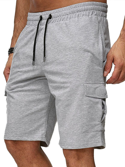 New Cross-border Plus Size Men's Short Sports Overalls Multi-pocket Shorts Fitness Pants Sports Casual Pants