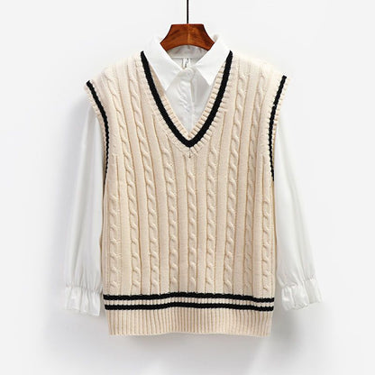 New Preppy-Style Knitted Vest For Women