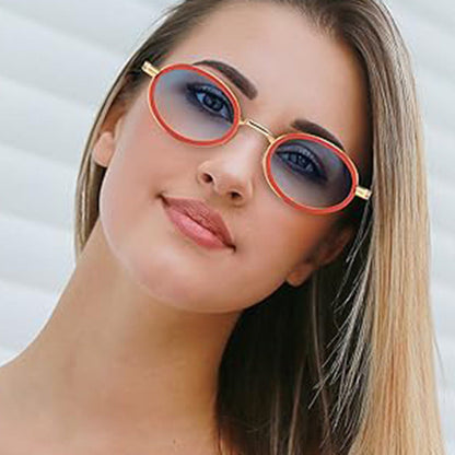 Oval Small-frame Sunglasses Steampunk Metal Sunglasses