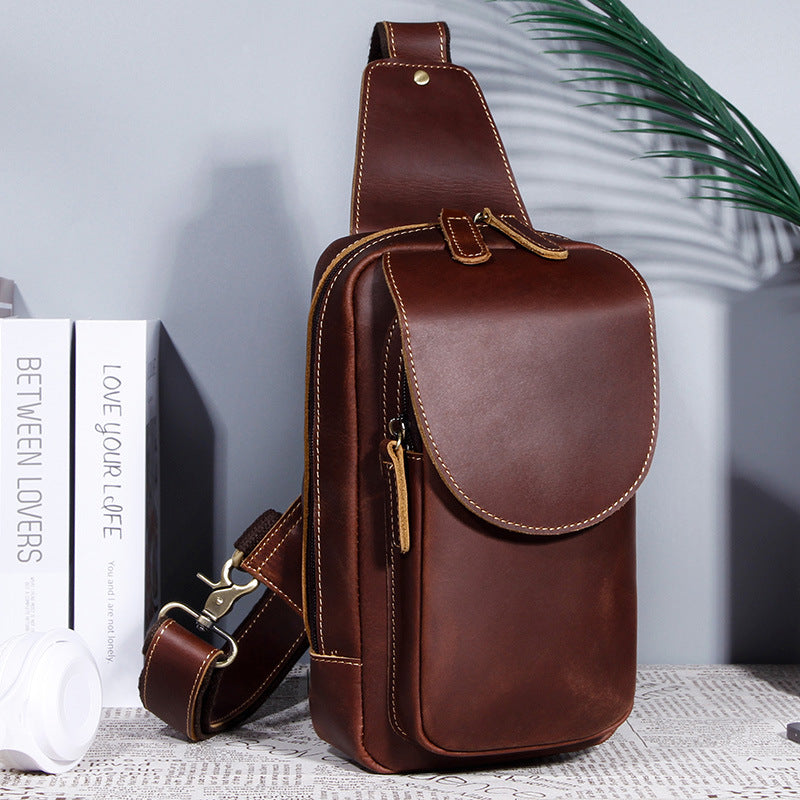 Men's Fashionable And Versatile Leather Crossbody Bag