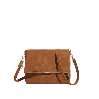 Urban Minimalist Envelope-Style Flap Saddle In PU Leather Crossbody Shoulder Bag
