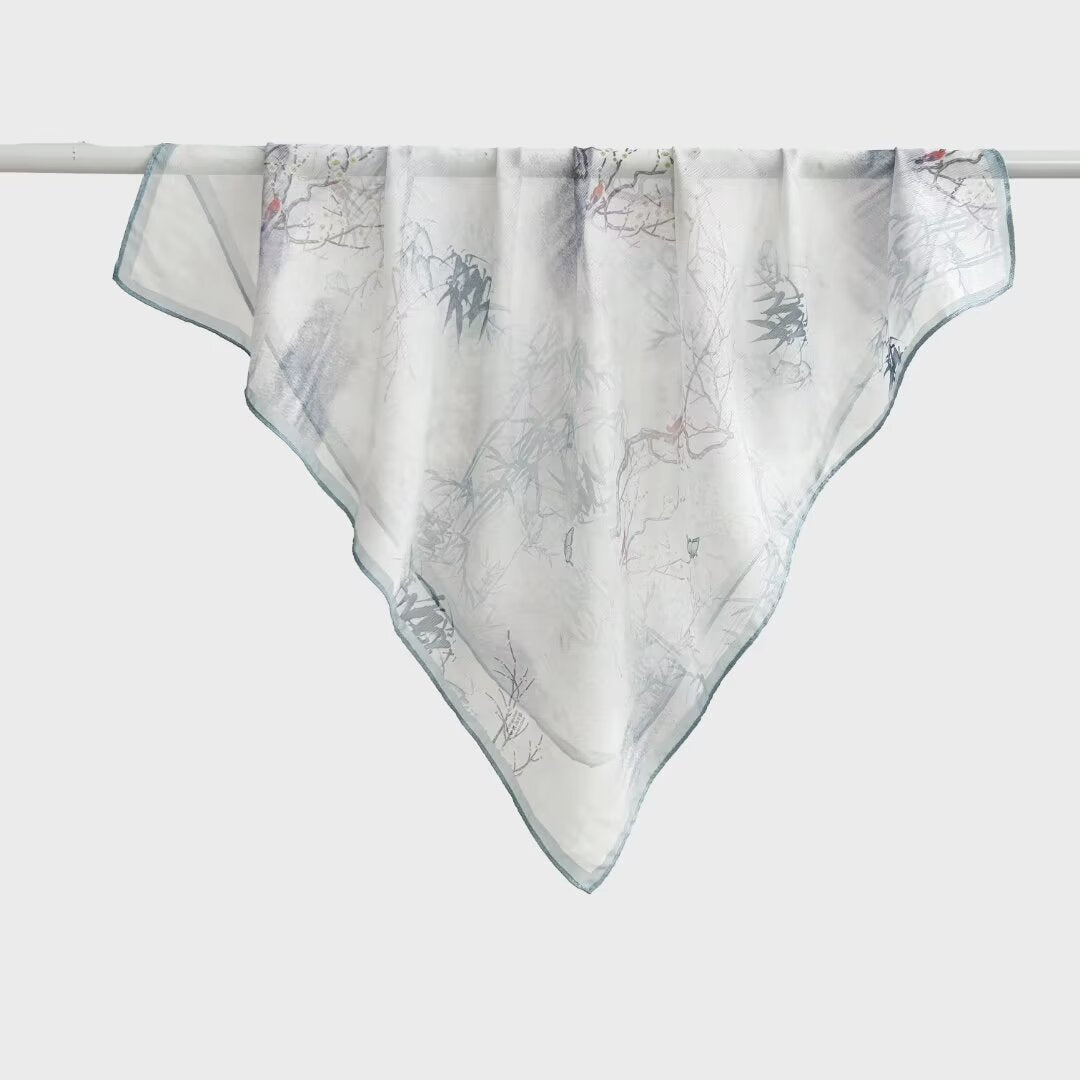 Versatile Printed Thin Square Scarf
