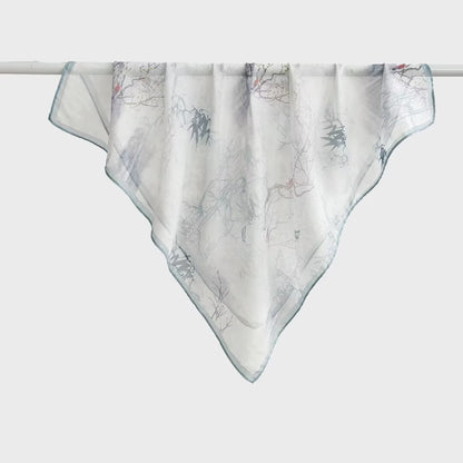 Versatile Printed Thin Square Scarf