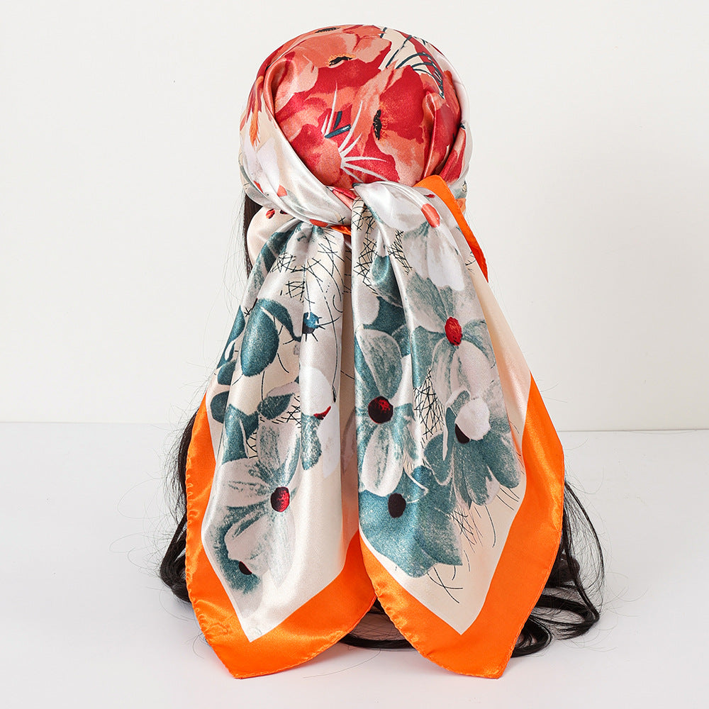 Classic Satin Womens Shawl Headscarf And Scarf