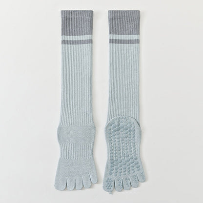 Color-blocked Ankle Cuffs Five-finger Yoga Calf Socks